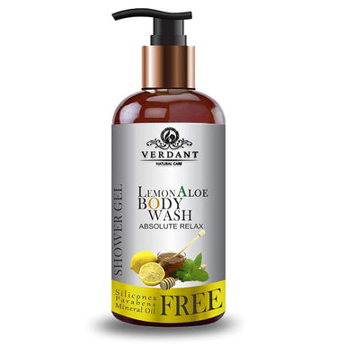 Verdant Natural Care Absolute Relax Body Wash Shower Gel With 100% Natural Aloe Vera Body Wash and Lemon Body Wash Shower Gel - No Parabens, Parabens, Silicones 300 ml